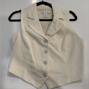Rachel Zoe Ivory Button-Up Vest